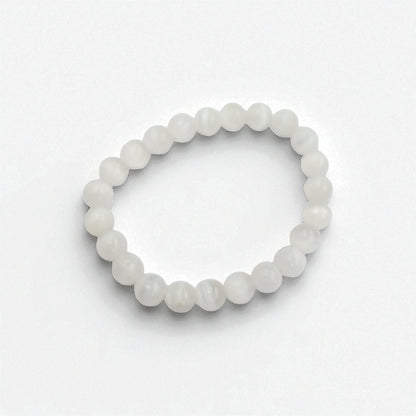 Natural Cat Eye White Selenite Bracelet