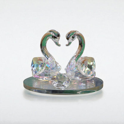 Crystal Glass Swan Pair
